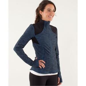 Lululemon Forme Jacket Reversible Slub Denim Limitless Blue/Black Size 12